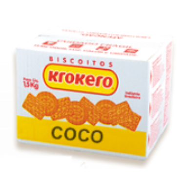 Biscoito Krokero 1,5Kg Rosquinha Coco